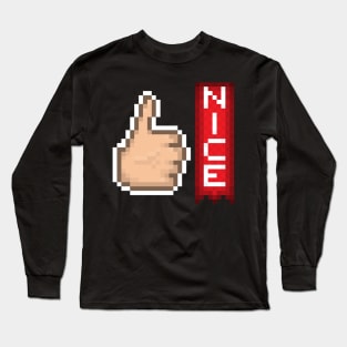 Nice Emote Pixel Art Long Sleeve T-Shirt